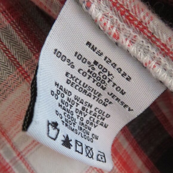 DKNY | Size XL | Cotton Hooded Button Up Plaid Sweater Long Sleeve Y2K Vintage - Picture 9 of 12